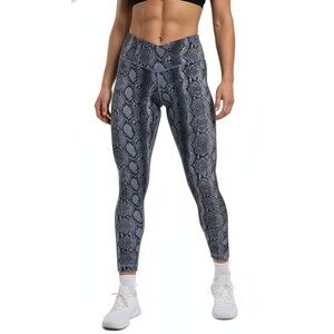 Victoria Secret Leggings On Point Blue Snake Skin Print Crossover Ankle Sz 10